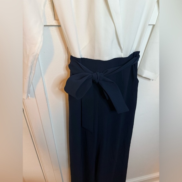 Ted Baker Tierly Navy Blue Long Sleeve Colorblock Jumpsuit - Picture 5 of 7